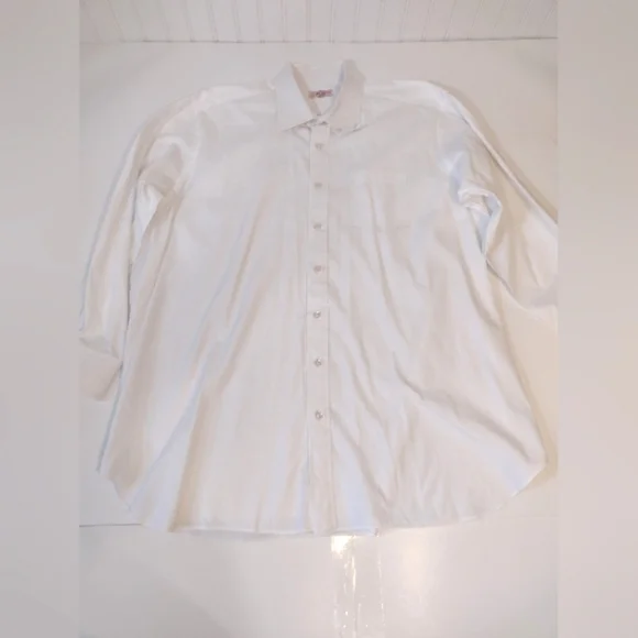 CULWELL & SON Men's White Long Sleeve Dress Shirt  18 - Picture 7 of 13